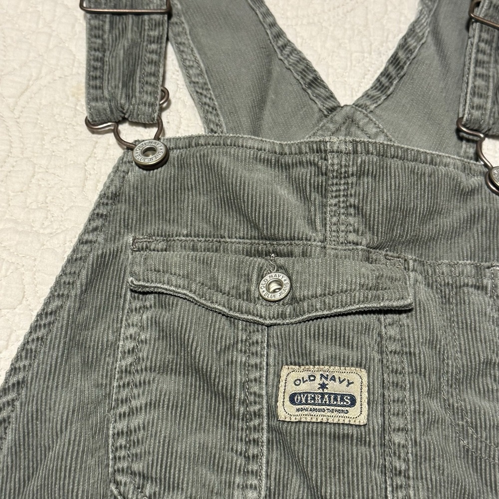 VTG Old Navy Overalls Unisex Small Gray Corduroy Y2K Grunge Skater Carpenter 90s - Picture 4 of 14